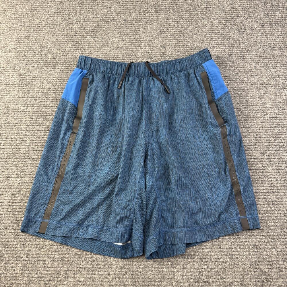 Lululemon Shorts Mens Large Blue Textured Lined 9 In Inseam Athletic Running Gym